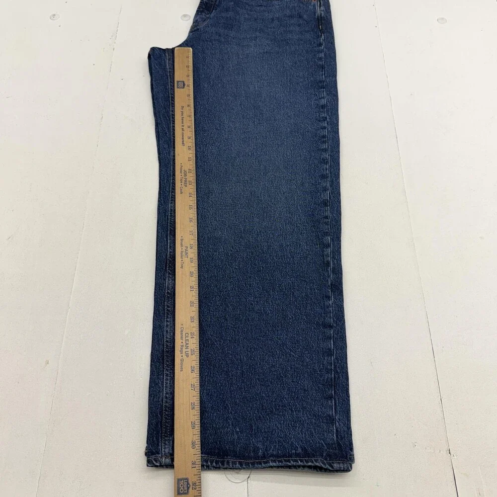 Old Navy The Slouchy Wide Leg Jeans Womens 16 Blue Medium Wash High Rise Denim